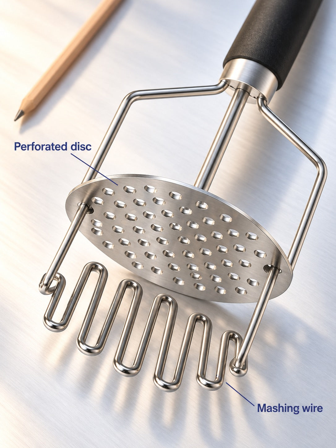 Stainless Steel Potato Masher for Smooth, Lump-Free Mash