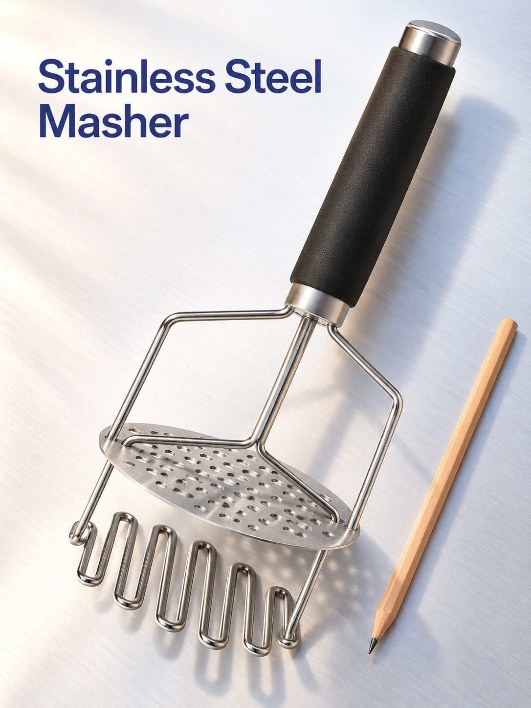 Stainless Steel Potato Masher for Smooth, Lump-Free Mash
