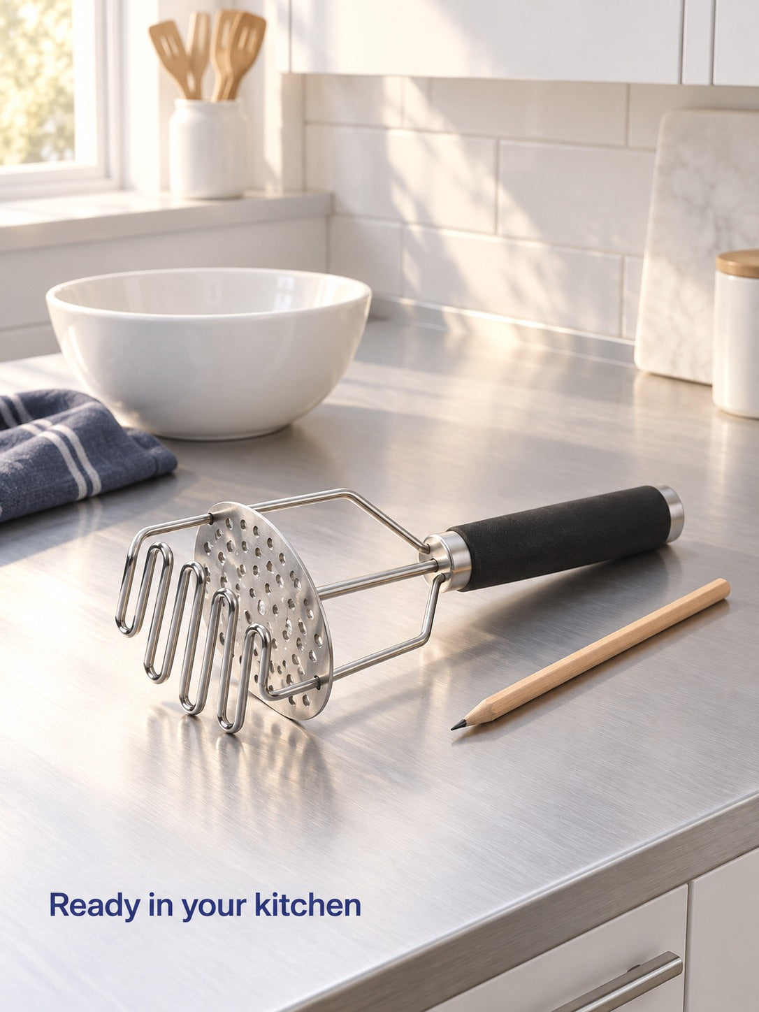 Stainless Steel Potato Masher for Smooth, Lump-Free Mash