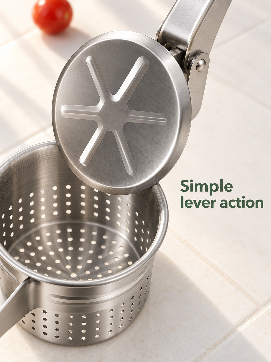 Stainless Steel Potato Ricer and Masher for Fluffy Mash