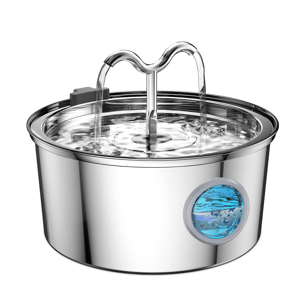 Stainless Steel Pet Water Fountain for Quiet Hydration