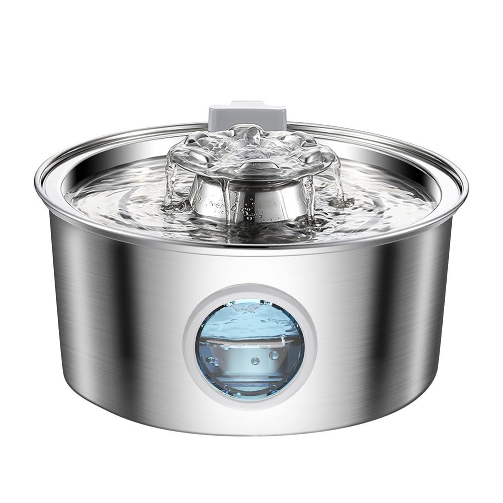 Stainless Steel Pet Water Fountain for Quiet Hydration