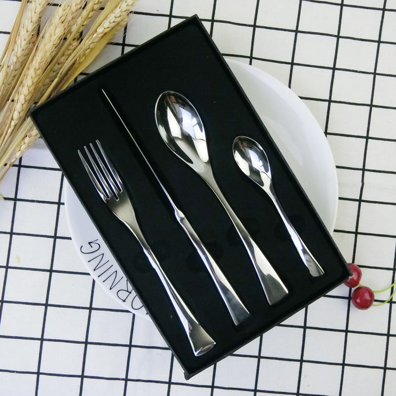 Rose Gold Stainless Steel Flatware Set, 4-Piece Western