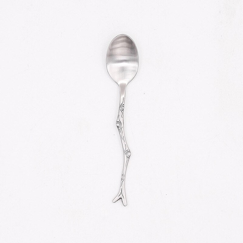 Branch Design Dessert Spoons and Forks Set