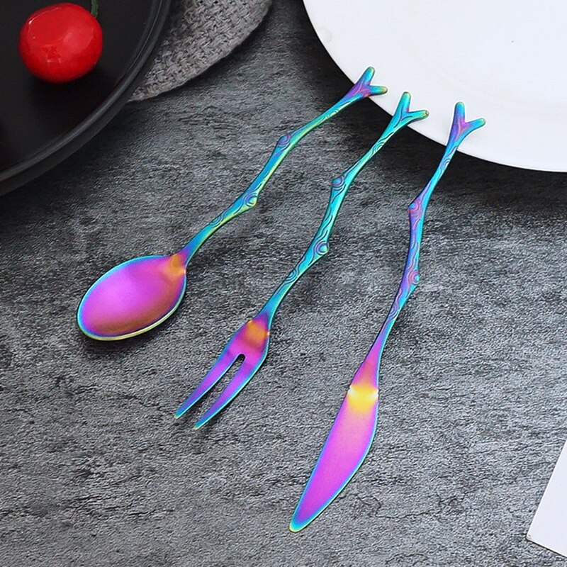 Branch Design Dessert Spoons and Forks Set