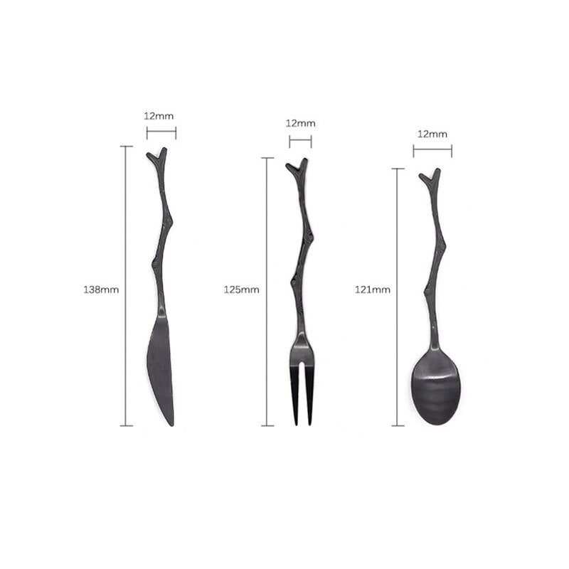 Branch Design Dessert Spoons and Forks Set