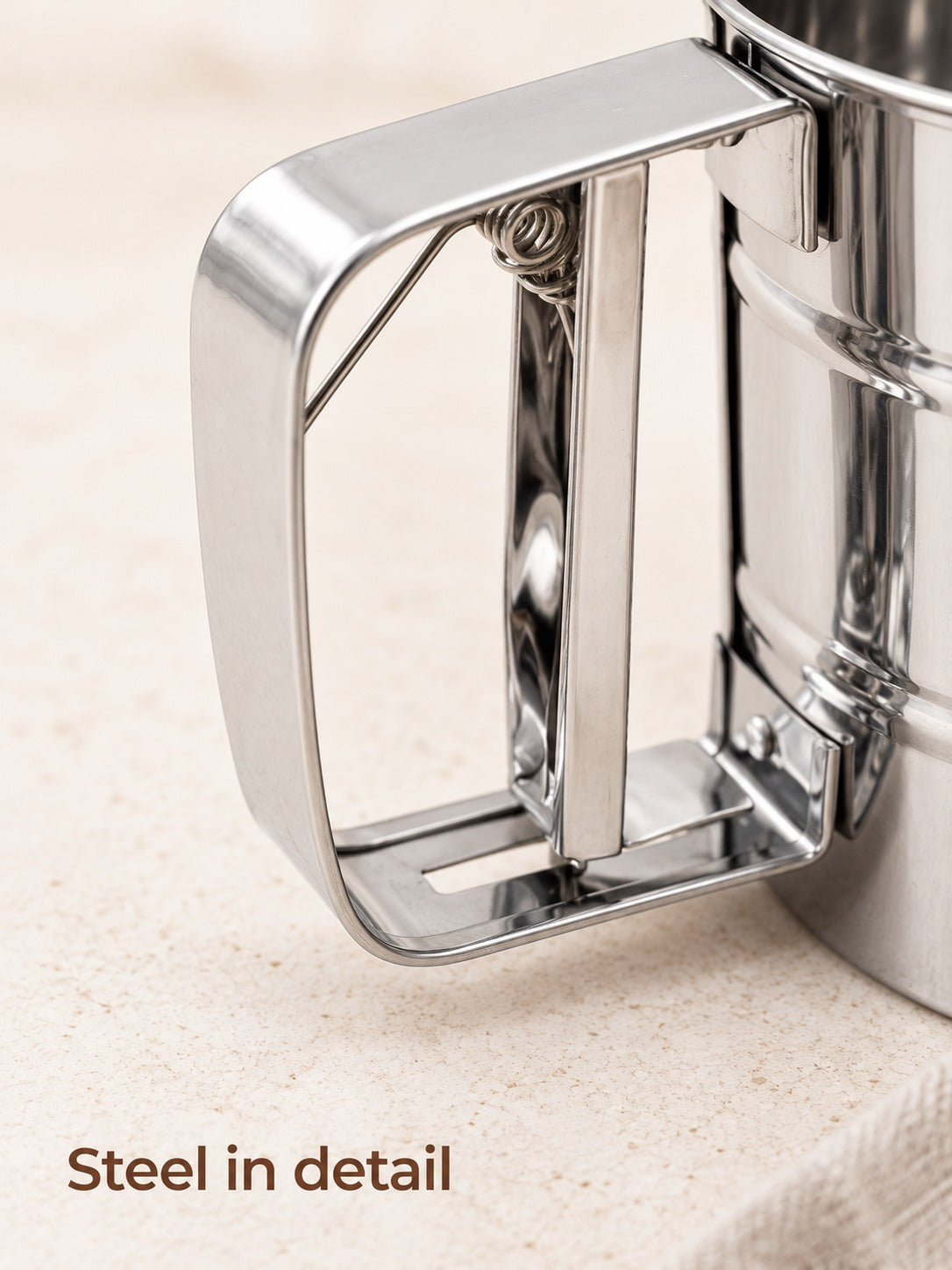 Stainless Steel Squeeze Flour Sifter for Smooth Baking