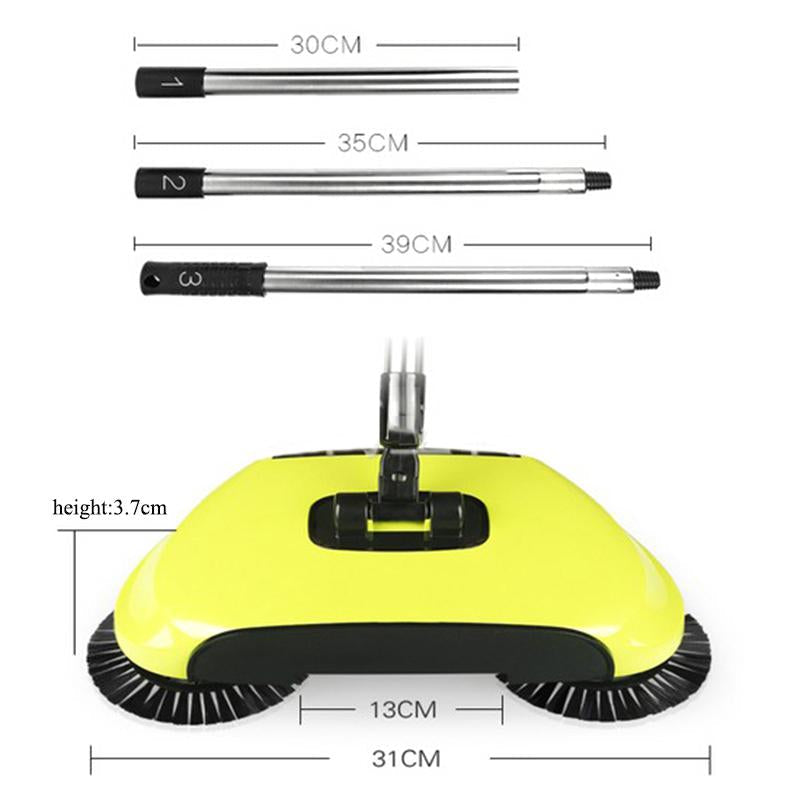 Push Broom and Dustpan Hands-Free Telescopic Handle