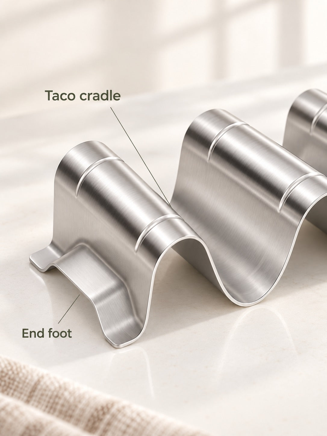 Stainless Steel Taco Holder Rack That Keeps Tacos Upright