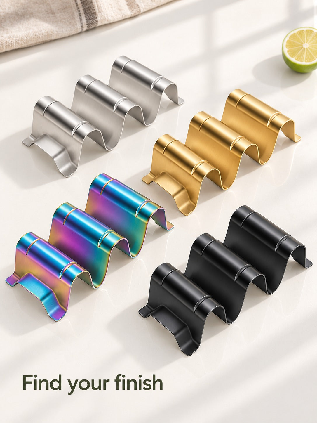 Stainless Steel Taco Holder Rack That Keeps Tacos Upright