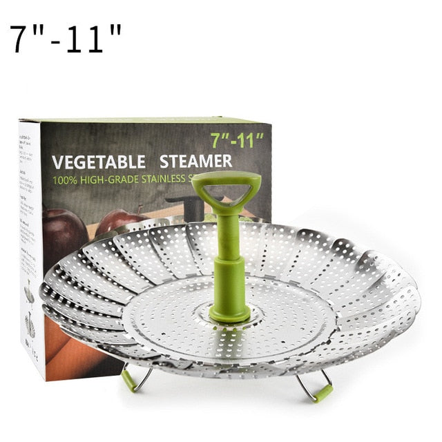 Telescopic Stainless Steamer Basket, Fits 7-11 Inch Pots