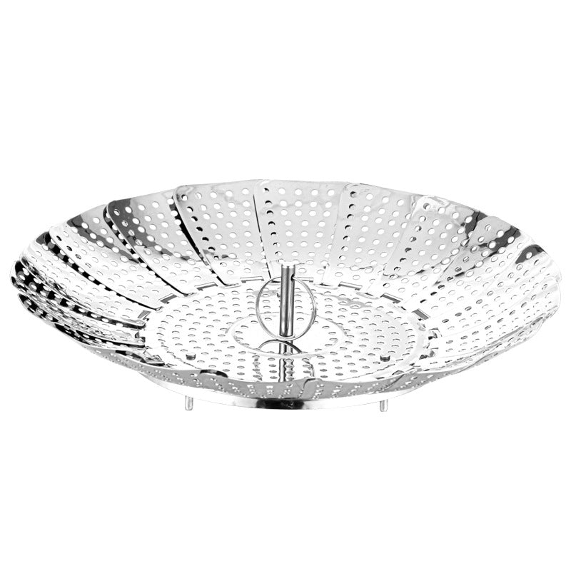 Expandable Stainless Steel Steamer Rack That Folds Flat