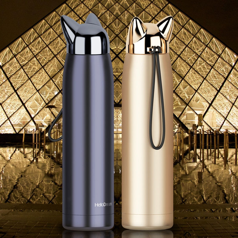 Fox Ear Stainless Steel Thermos Bottle, 320 ml