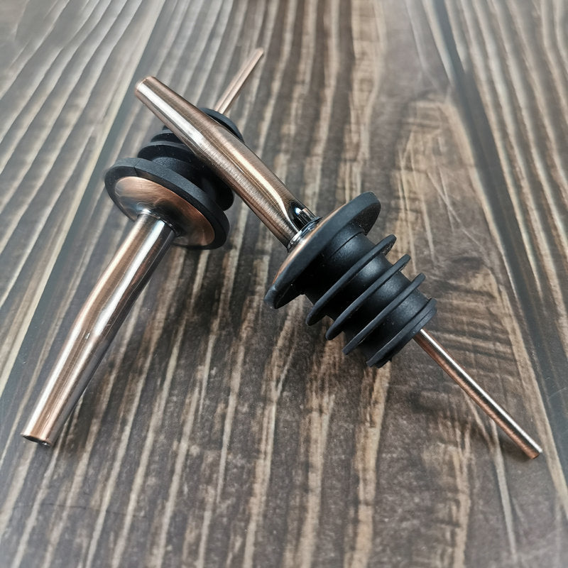 Stainless Steel Wine Pourer with Ribbed Drip-Free Stopper