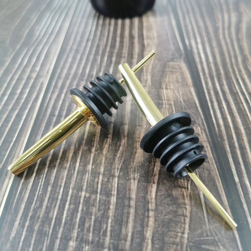 Stainless Steel Wine Pourer with Ribbed Drip-Free Stopper
