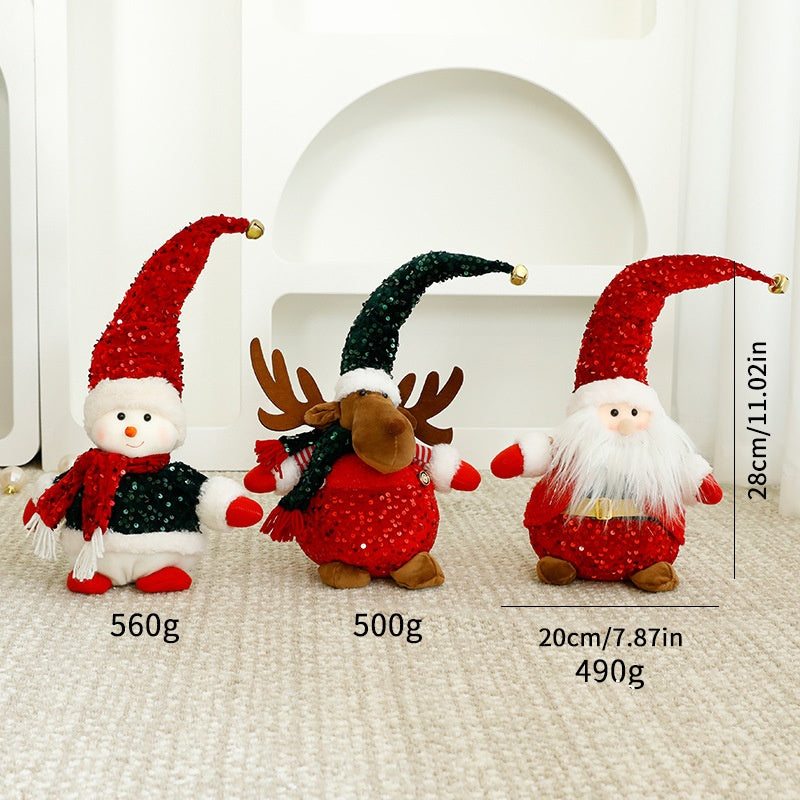 Christmas Standing Plush Dolls for Festive Displays