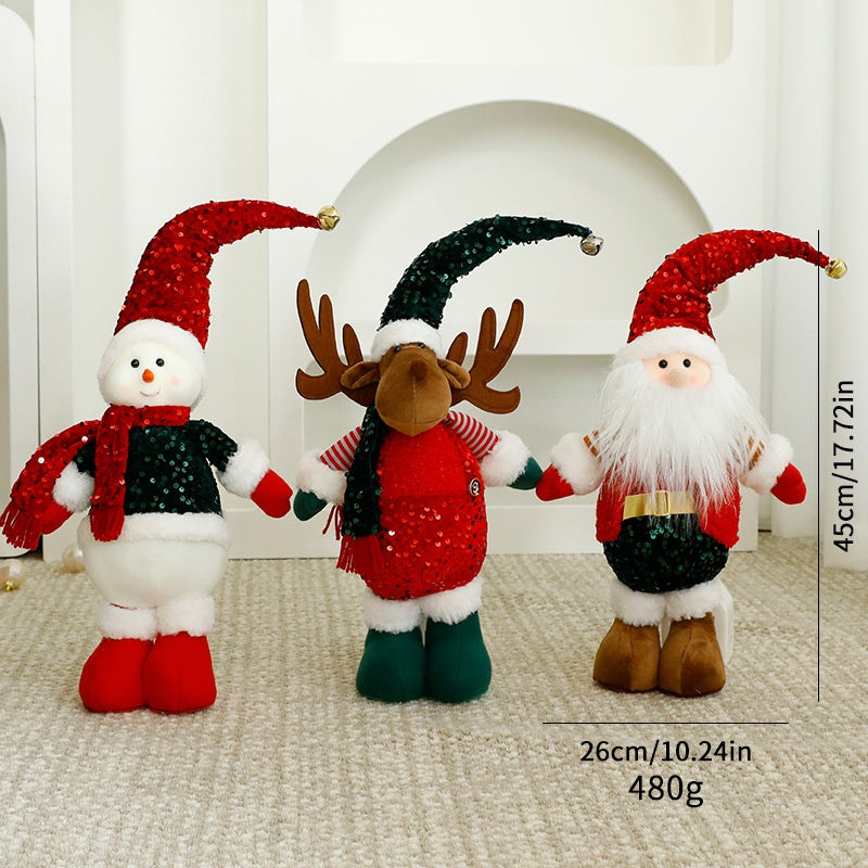 Christmas Standing Plush Dolls for Festive Displays