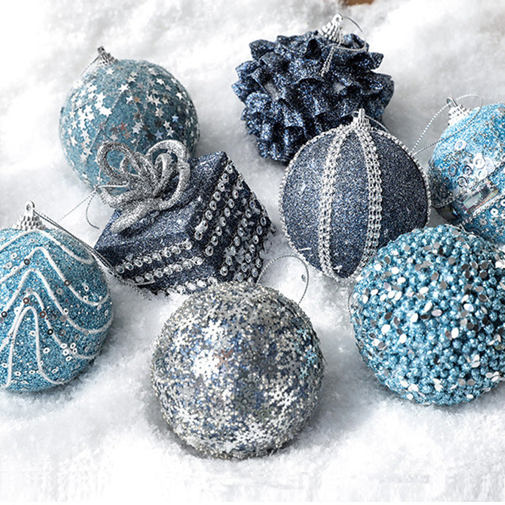 Blue Christmas Ornaments Set for Sparkling Holiday Trees