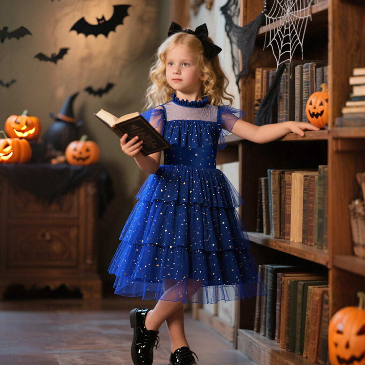 Girls Princess Dress — Sparkling Layered Star Skirt