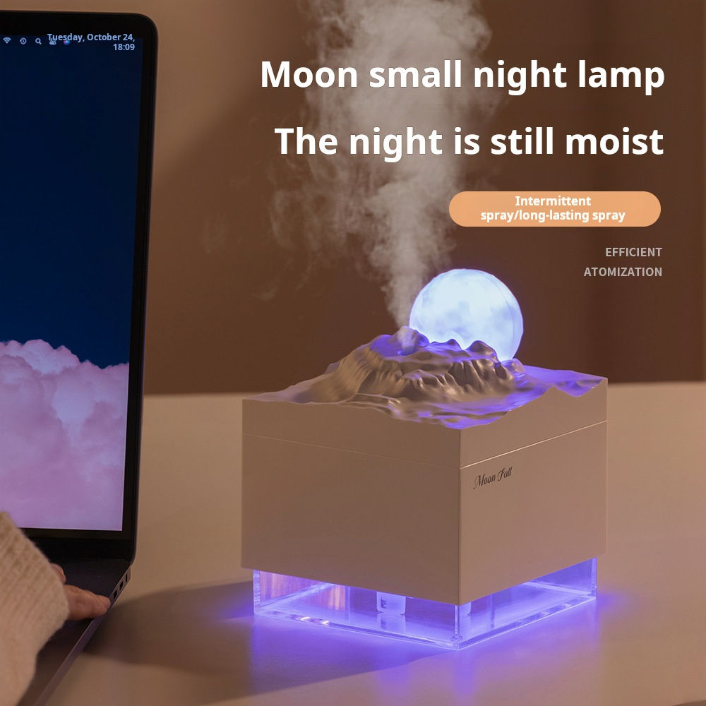 Moon Mountain Humidifier with Night Light for Bedroom