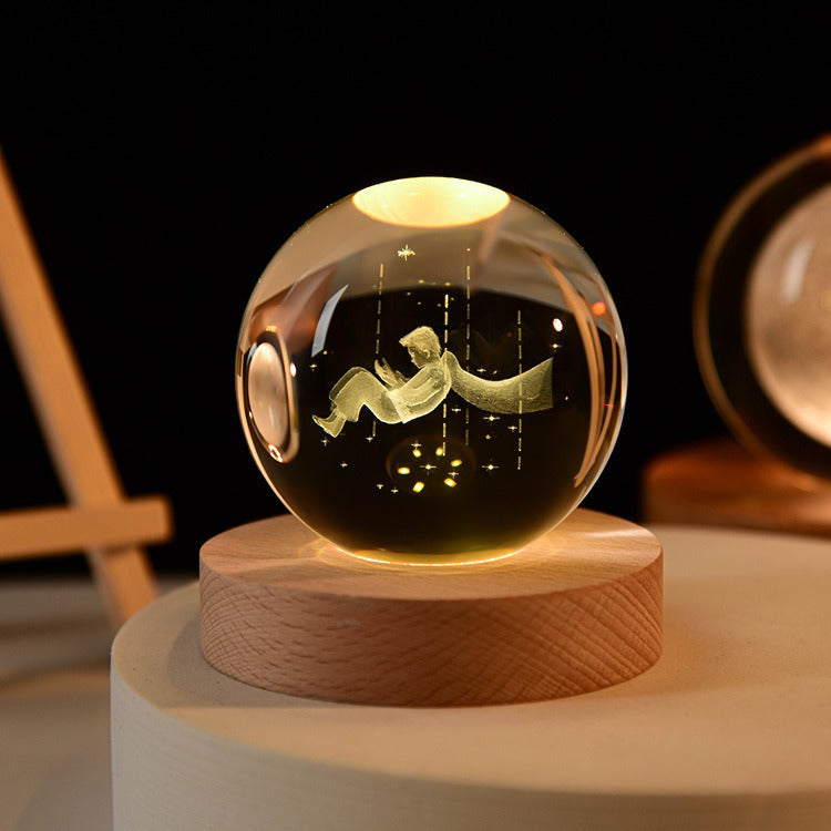 Crystal Ball Night Light With Custom 3D Engraving