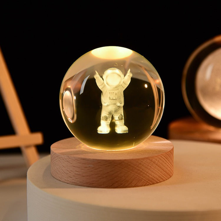 Crystal Ball Night Light With Custom 3D Engraving
