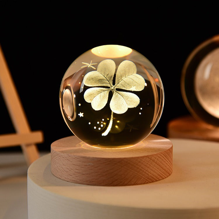 Crystal Ball Night Light With Custom 3D Engraving