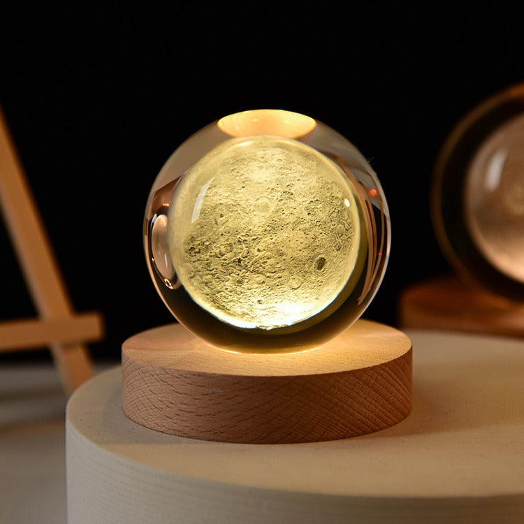 Crystal Ball Night Light With Custom 3D Engraving