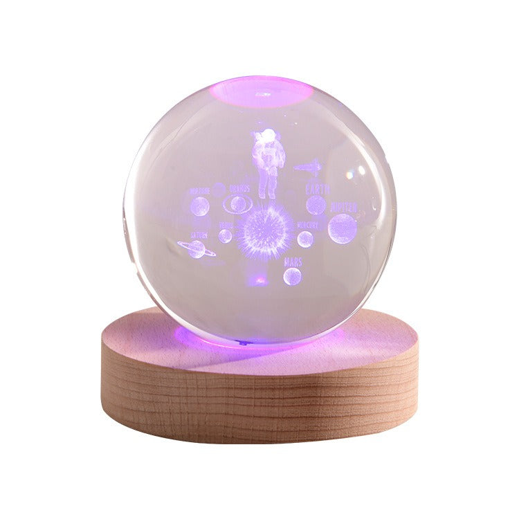 Crystal Ball Night Light With Custom 3D Engraving