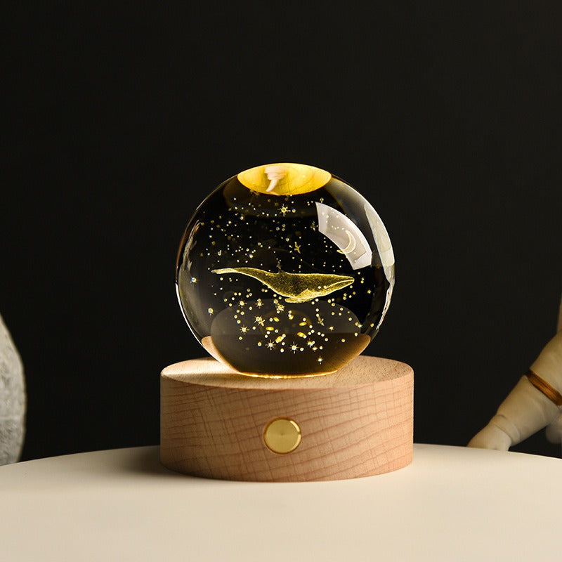 Crystal Ball Night Light With Custom 3D Engraving