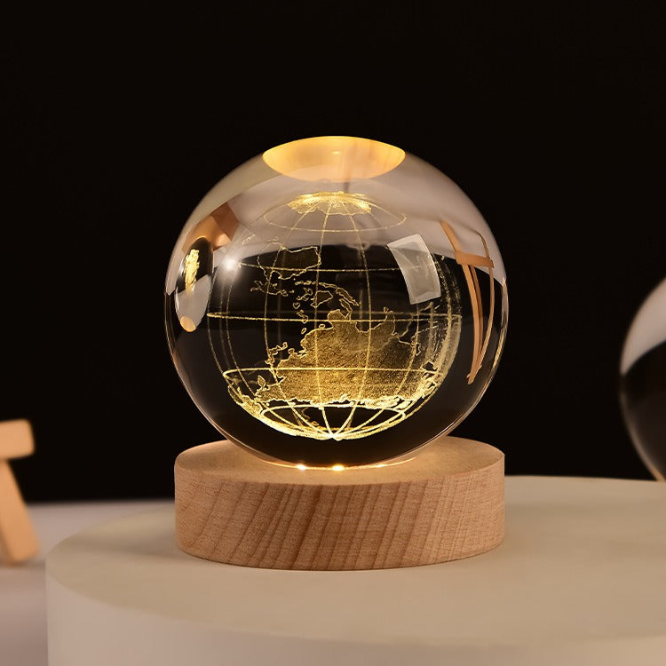 Crystal Ball Night Light With Custom 3D Engraving