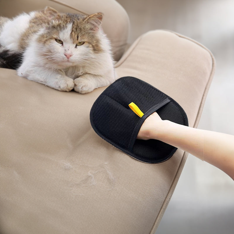 Reusable Pet Hair Removal Glove for Grooming & Sofas