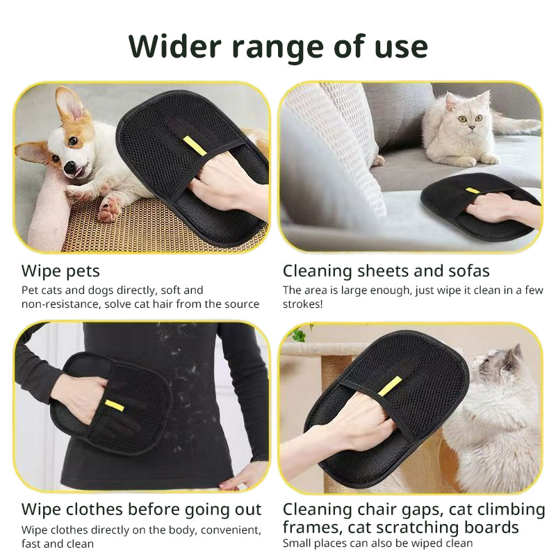 Reusable Pet Hair Removal Glove for Grooming & Sofas