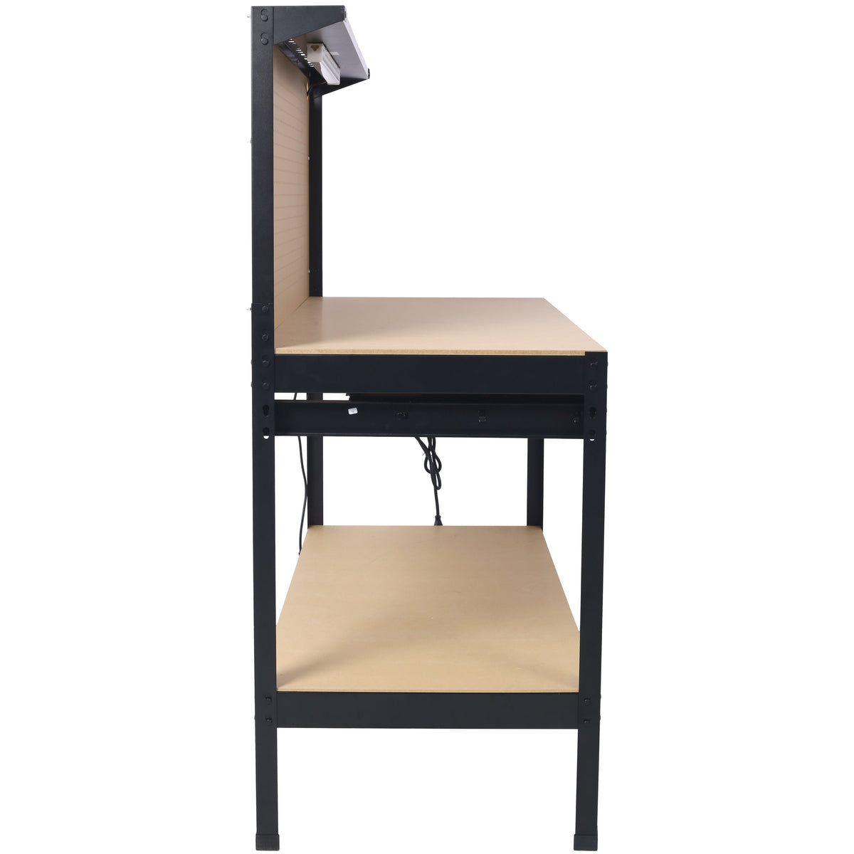 Steel Workbench with Drawer, Pegboard & Power Outlets