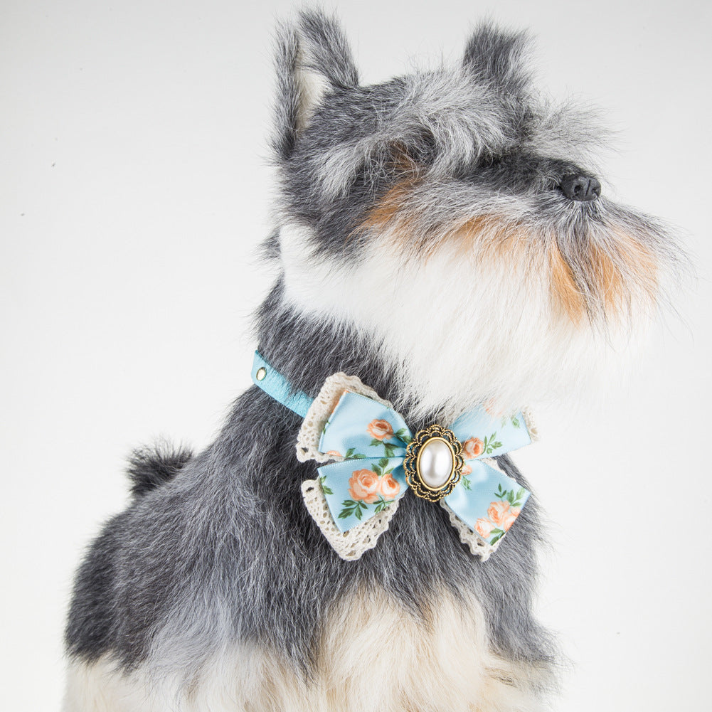 Floral Lace Pet Bow Tie Collar for Photo-Ready Style
