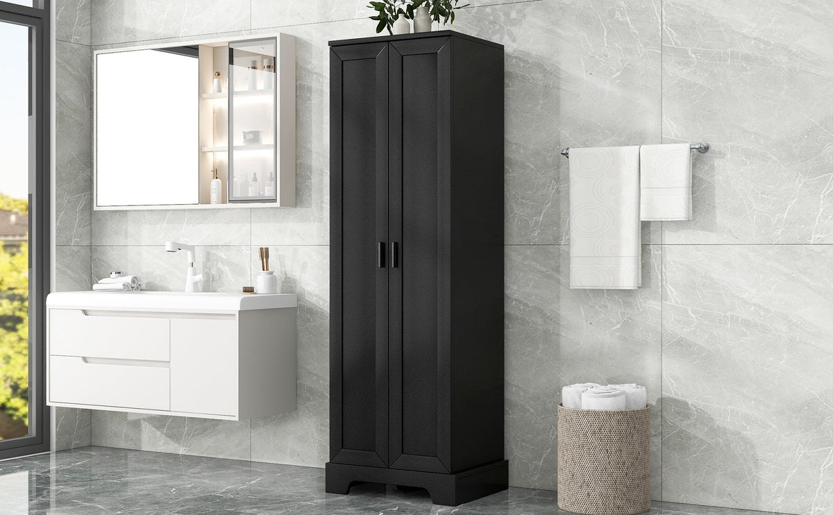 Bathroom Storage Cabinet with Doors and Adjustable Shelf