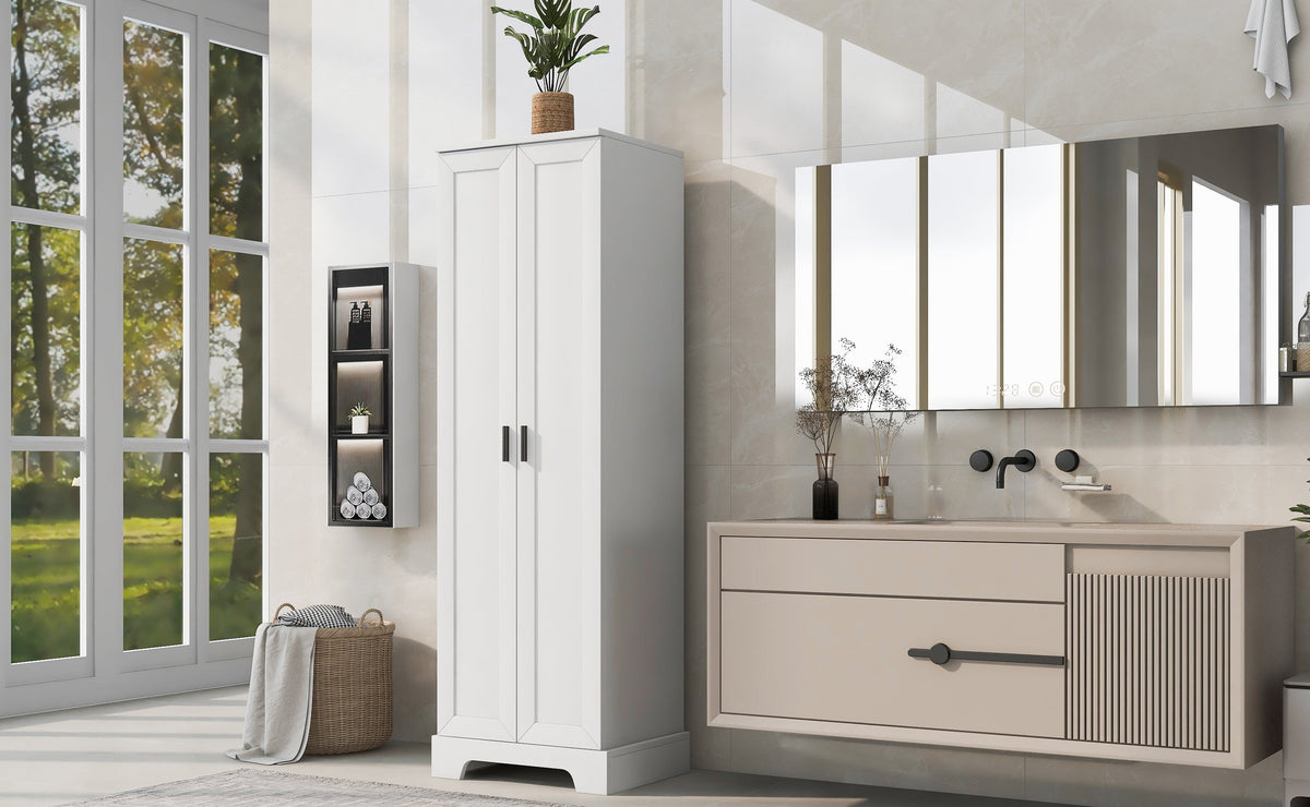 Bathroom Storage Cabinet with Doors and Adjustable Shelves