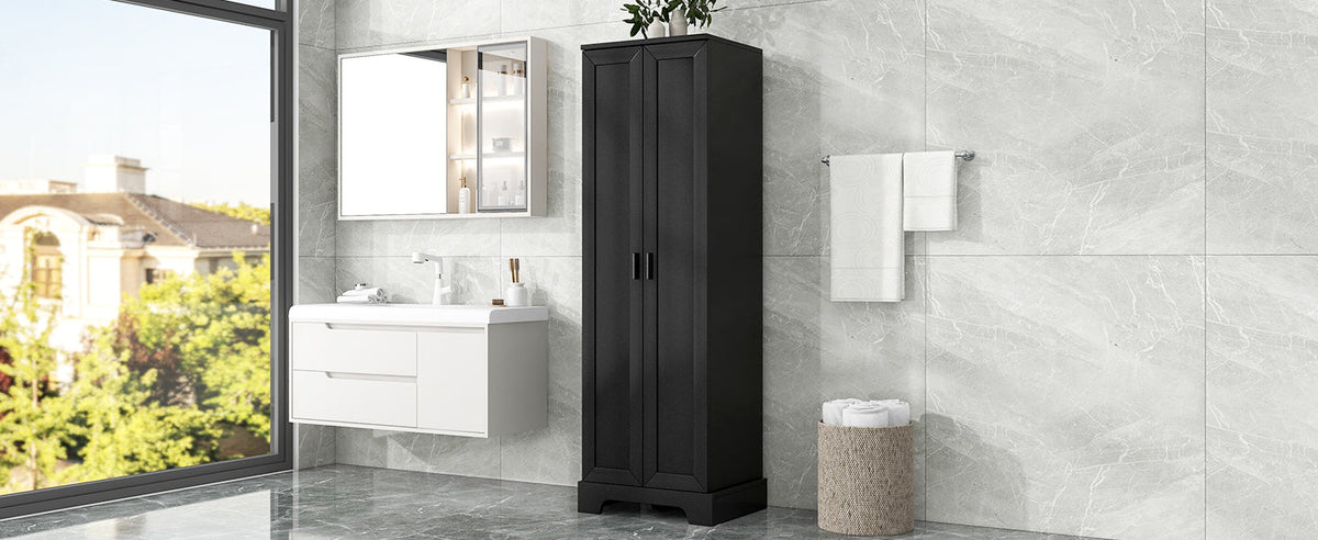 Bathroom Storage Cabinet with Doors and Adjustable Shelf