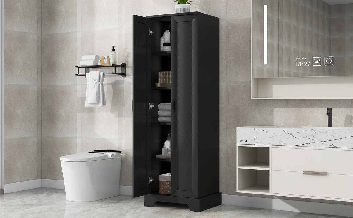 Bathroom Storage Cabinet with Doors and Adjustable Shelf