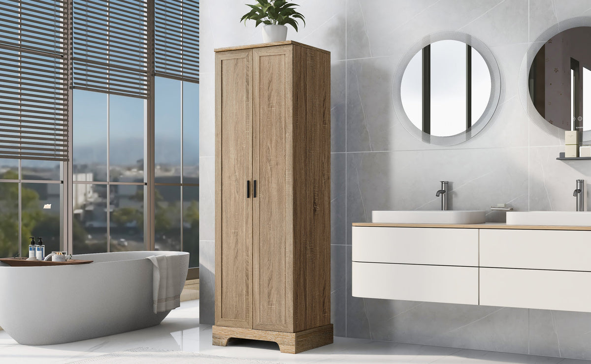 Two-Door Bathroom Storage Cabinet with Adjustable Shelves