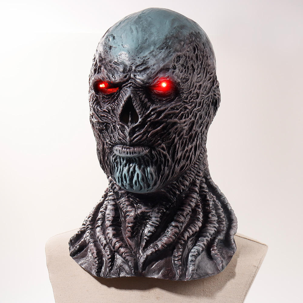 Halloween Latex Mask With Glowing Red Eyes Costume