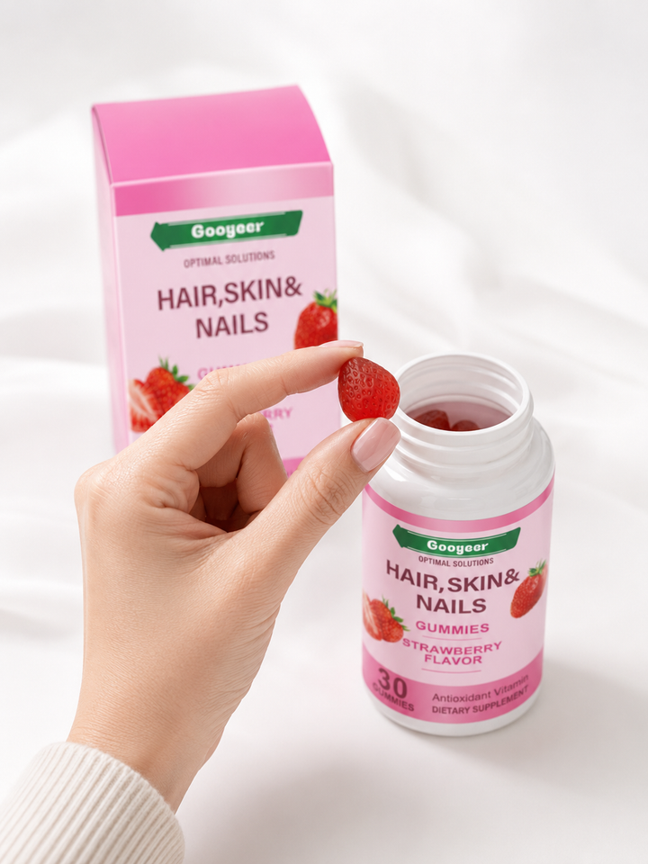 Strawberry Beauty Gummies – Hair, Skin & Nails Support, 30