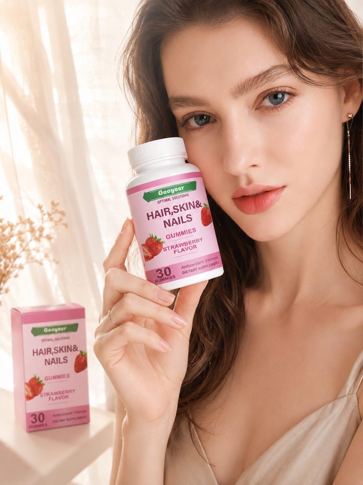 Strawberry Beauty Gummies – Hair, Skin & Nails Support, 30