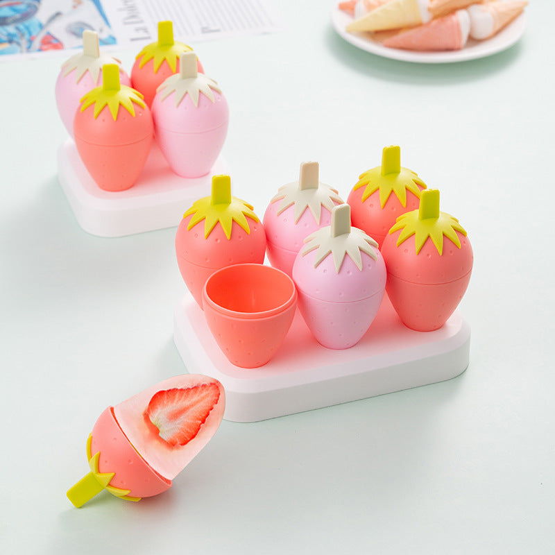 Strawberry Ice Pop Molds for Homemade Summer Treats