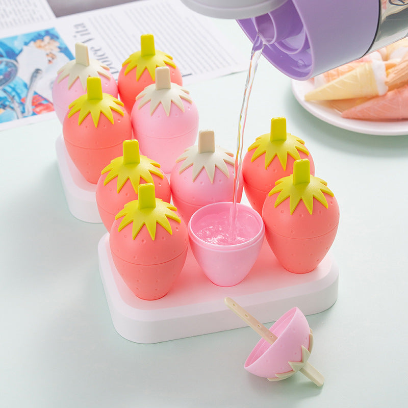 Strawberry Ice Pop Molds for Homemade Summer Treats