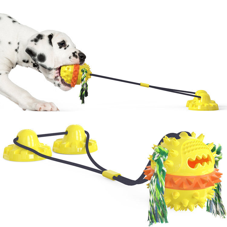 Suction Cup Dog Toy for Anchored Indoor Tug Playtime