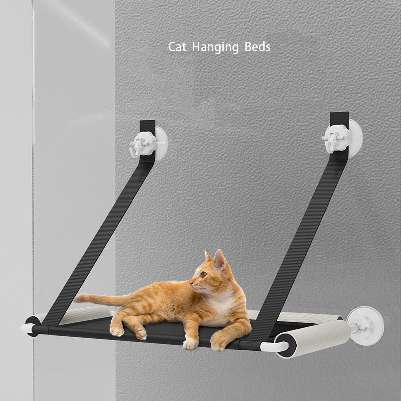 Window Cat Hammock With Scratching Post, Suction Mount