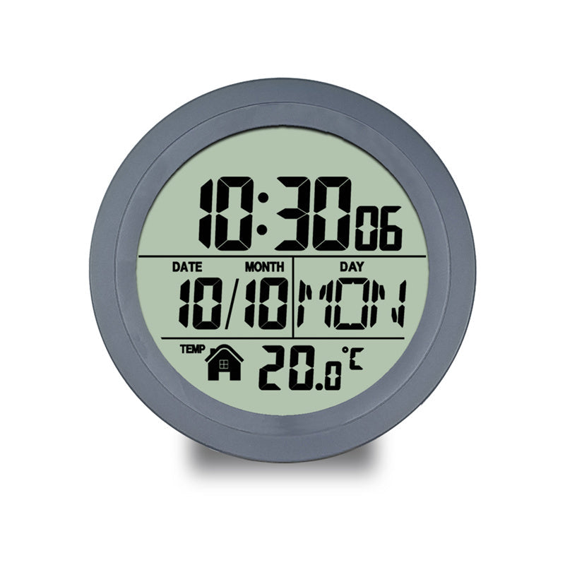 Digital Bathroom Wall Clock With No-Drill Mounting