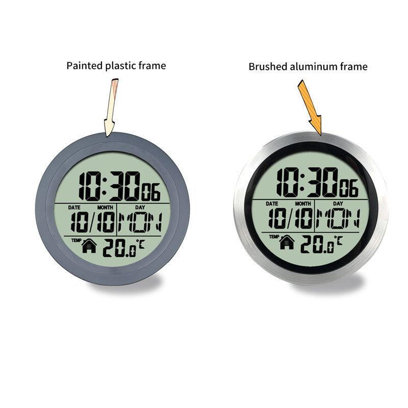 Digital Bathroom Wall Clock With No-Drill Mounting