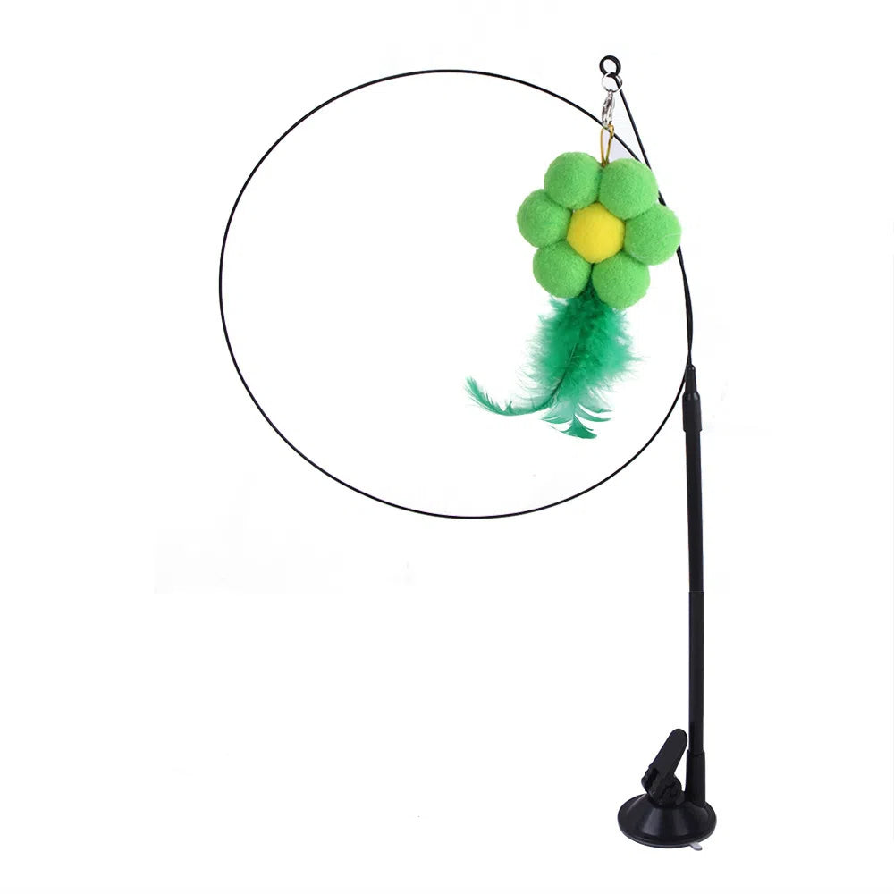 Suction Cup Cat Toy With Interchangeable Attachments